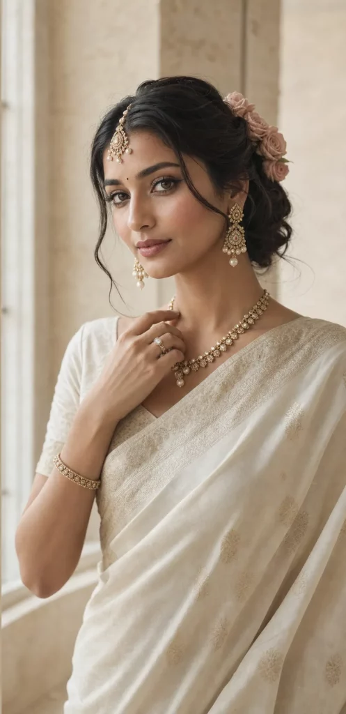 Ivory bridal hair and make-up