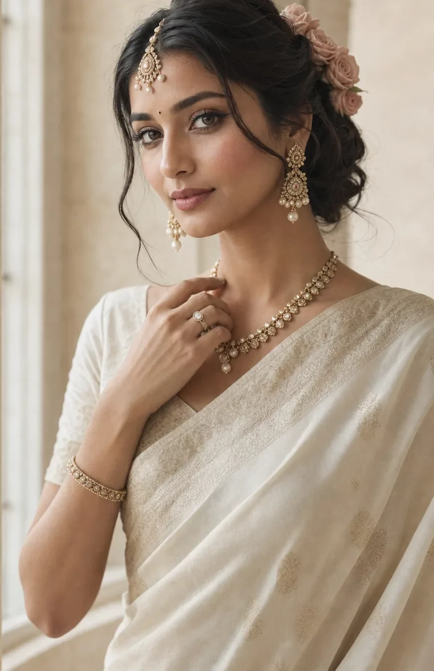 Ivory bridal hair and make-up